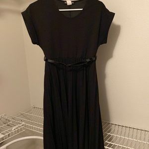 Black pleated dress
